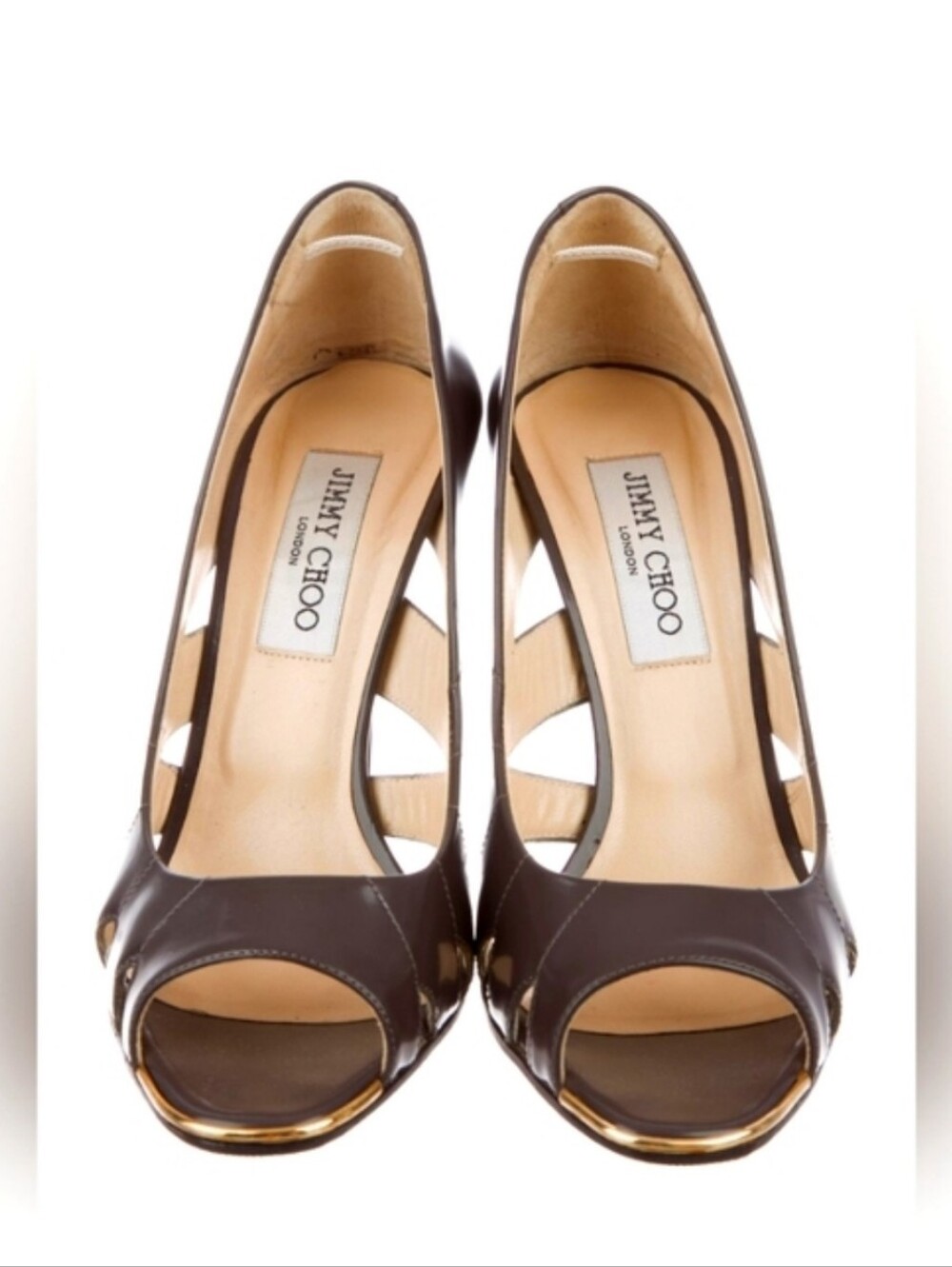 Jimmy Choo London Peep Toe Shoe Sz 38 Made In Italy